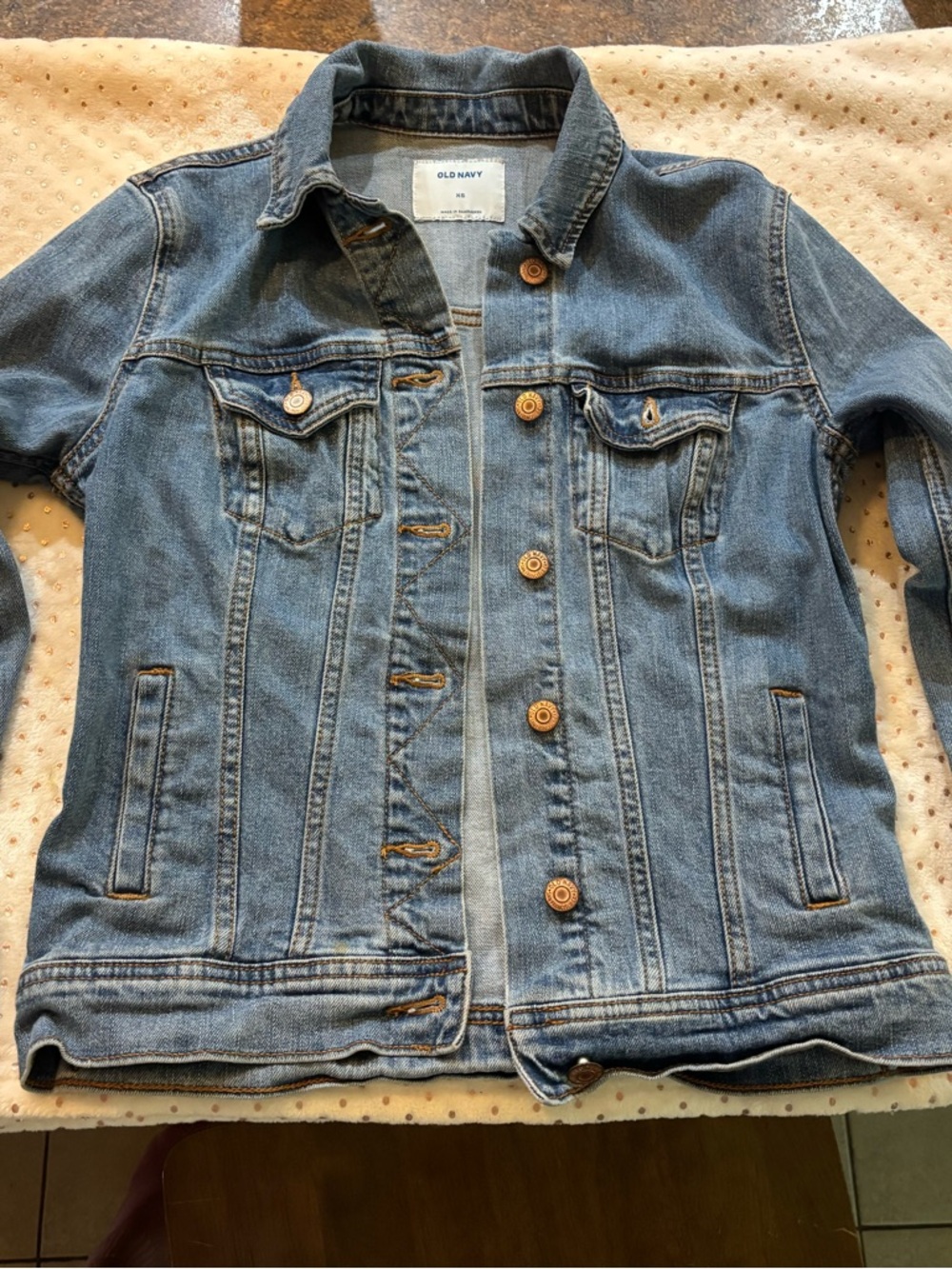 Old Navy Light Blue Denim Jacket with Contrast Stitching